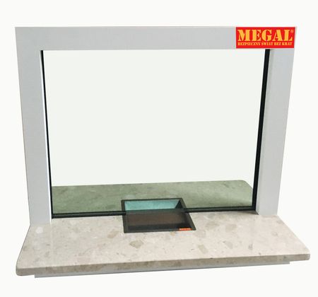 18. Okno podawcze białe aluminiowe kuloodporne klasy -FB6 -